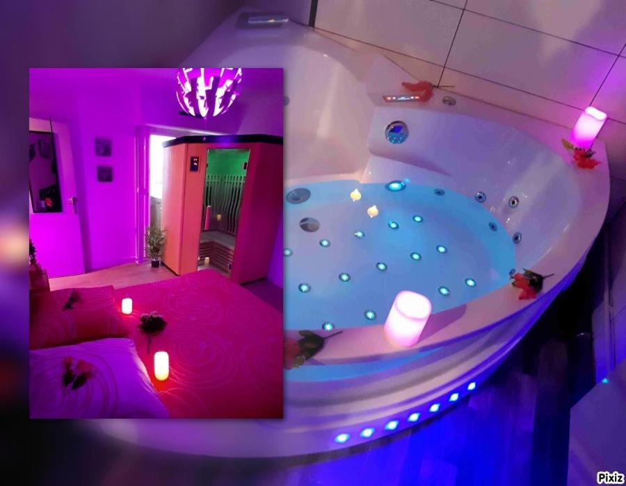 Luxe Sauna Privatif Et Grand Bain Jacuzzi A Deux A Biscarosse Plage Pour Nuit Romantique Avec Decoration Led Et Bougies Biscarrosse Exterior foto